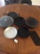 Lot - Black Cast Iron Frying Pans, 1 Pot w/ Lid, Etc.