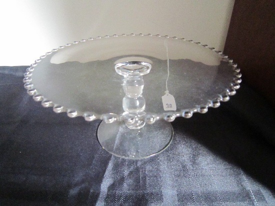 Imperial Candlewick Glass Raised Cake Plate