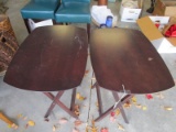 Pair - Small Wood Card/Side Tables