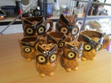 Ceramic Owl Cups Lot