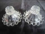 Pair - Imperial Candlewick Candle Holders