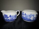 Misc. Lot - Ceramic Creamer/Sugar w/ No Lid, China Pattern, Tea Cup/Saucer by Johnson Bros.