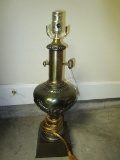 Brass/Metal Urn Design Lamp w/ Berry/Beaded Motif