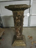 Tin/Sheet Metal Ornate Gilded Pedestal