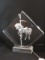 Acrylic Diamond Shape w/ 3 Dimensional Carousel Horse Motif Signed At Base