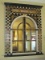 Whimsical Hand Painted Arched Window Design Wall Mirror Floral/Birds Motif