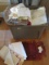 Lot - Linen Table Clothes Placemats, Napkin Rings, Napkins, Damask, Christmas