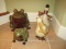 Lot - Ceramic Whimsical Animal Figures, 2 Frogs, Duck & Pelican w/ Fish