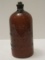 Vintage Panacea Mineral Spring Water Amber Bottle w/ Cork Littleton, N.C.