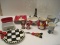 Lot - Mud Pie Rudolph Cheese Tray w/ Knife, Santa Salt/Pepper Shakers 5