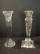 2 Crystal Contemporary Design Candle Sticks