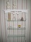 Lot - White Decorative Wall 3 Tier Glass Shelves & Figurines