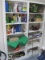 Painted White Double Book Case w/ Content