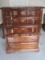 Pine Chest on Chest w/ Brass Finish Pulls on Bracket Feet