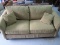 Bassett Furniture Sleeper Sofa Brown Stripe Upholstery, Rolled Arms