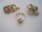 Lot - 2 Opal Brooches & Ring