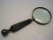 Magnifying Glass w/ Reed Handle Bronze Antique Patina