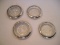 4 Sterling Rim Crystal Beverage Coasters 2 Embossed Designs