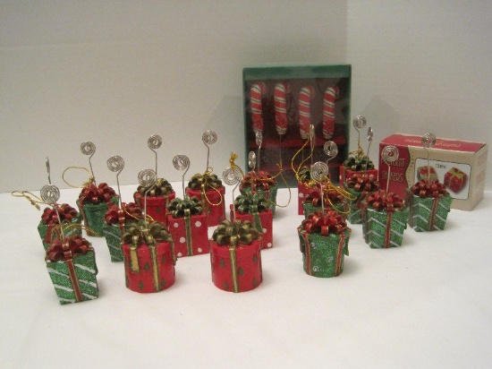 18 Raz Imports Inc. Christmas Presents Placecard Holders, Ceramic Present S/P Shakers