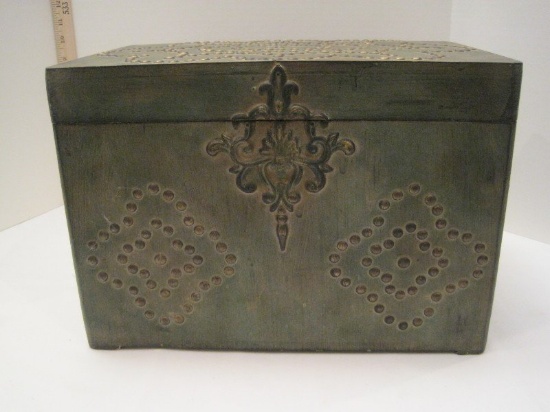 Uttermost Handcrafted Keepsake Box Weathered Hobnail Verdigris Patina