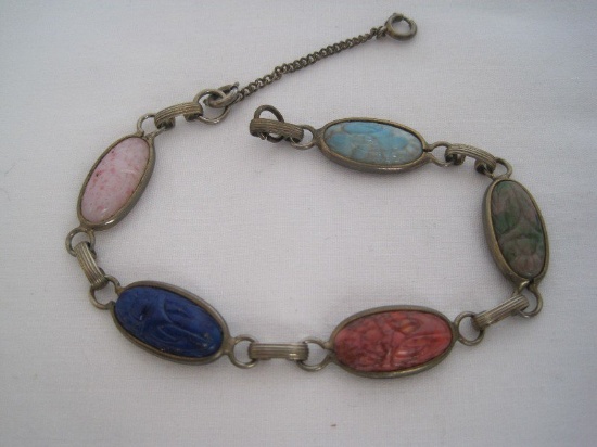 Vintage Egyptian Scarab Beetle Design Bracelet