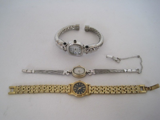 3 Ladies Wrist Watches Seiko, Perennial & Hamilton in 10K.G.F. Case/Crystal Scratched