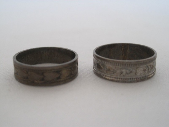 Lot - Clark & Coombs Mfg.Co. Sterling Band Embossed w/ Hearts