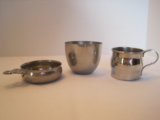 Lot - Stieff Pewter Williamsburg Porringer Bowl, Revere Pewter Jefferson Cup