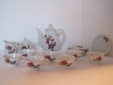 18 Pieces - Moss Rose Pattern Demitasse Tea Service Set