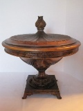 Maximus Style Molded Urn Form Ornately Embellished Covered Compote