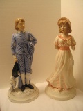 Ceramic Figural Pinkie & Blue on Lamp Base