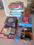Lot - Misc. Games, Playing Cards, Puzzles Texas Hold 'Em Poker Kit, Wizardology, Etc.