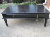 Black Finish Cocktail Table w/ Drawer