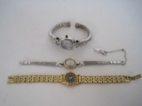 3 Ladies Wrist Watches Seiko, Perennial & Hamilton in 10K.G.F. Case/Crystal Scratched