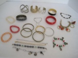 Bracelets Lot - Bangle, Charm, Cuff, Marvella Faux Pearl, Christmas