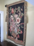 Tapestries Ltd. Still Life Floral Arrangement Tapestry w/ Tassels