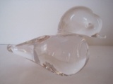 Crystal Art Glass Duck Figurine Polished Base