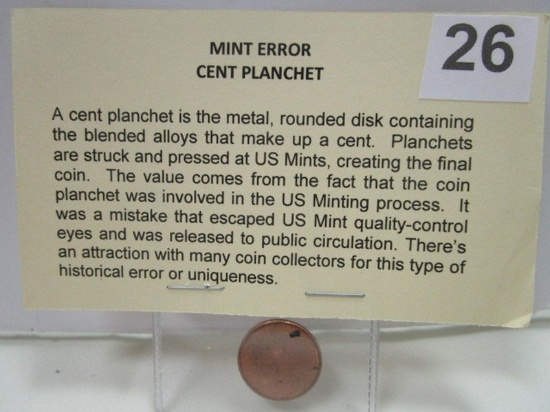 Mint Error Cent Placket