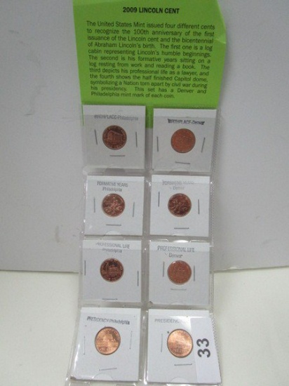 8 2009 Lincoln Cents