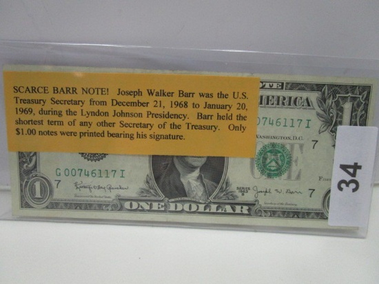 John Barr $1 Note