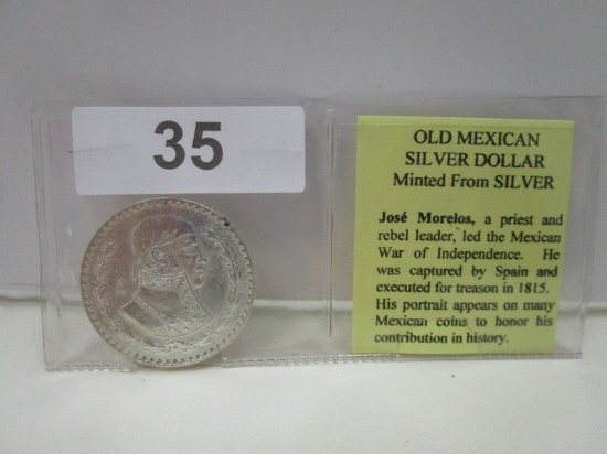 1958 Mexican Silver Dollar