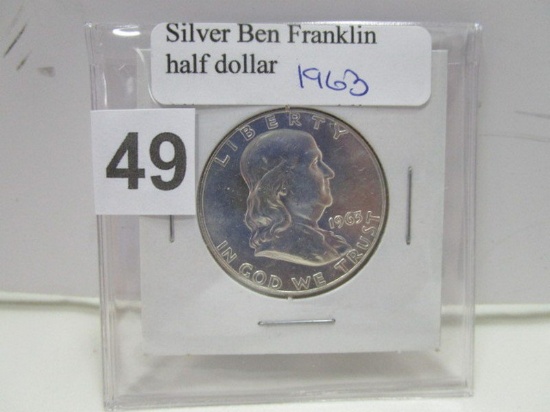 Silver Ben Franklin Half Dollar