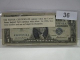 1957 $1 Dollar Bill Silver Certificate w/ Blue Seal Note