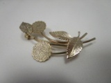 18k Gold Floral Pin