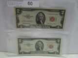 2 $2 Red Seal Bills