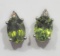 Sterling Silver Peridot 1.8ct and Diamond Earrings