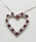 Sterling Silver Garnet Heart Shaped Necklace