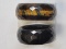 2 Tiger Eye and Obsidian Infinity Style Rings