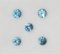 5 Genuine Rare Blue Zircons December Birthstones, App. 1.0ct