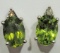 Sterling Silver Peridot 1.8ct and Diamond Earrings